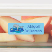 愛らしい幸福なイルカの漫画パーソナライズされた ラベル (貼付)