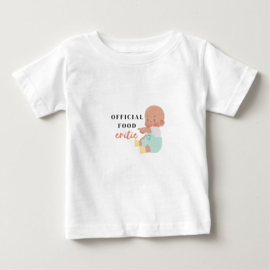 愛らしい幼児Tシャツ「公式フード評論家： ベビーTシャツ (正面)