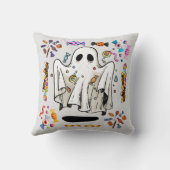 愛らしい幽霊とハロウィンキャンディグレーハロウィーン クッション (裏面)