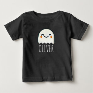 愛らしい幽霊をテーマパーソナライズされたにした ベビーTシャツ
