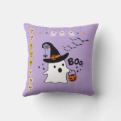 愛らしい幽霊トリックまたはグリーンハロウィーンの治療 クッション (裏面)
