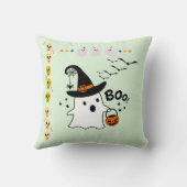 愛らしい幽霊トリックまたはグリーンハロウィーンの治療 クッション (裏面)