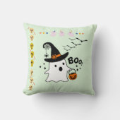愛らしい幽霊トリックまたはグリーンハロウィーンの治療 クッション (正面)