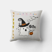 愛らしい幽霊トリックまたはグレーハロウィーンの治療 クッション (裏面)