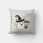 愛らしい幽霊トリックまたはグレーハロウィーンの治療 クッション (正面)