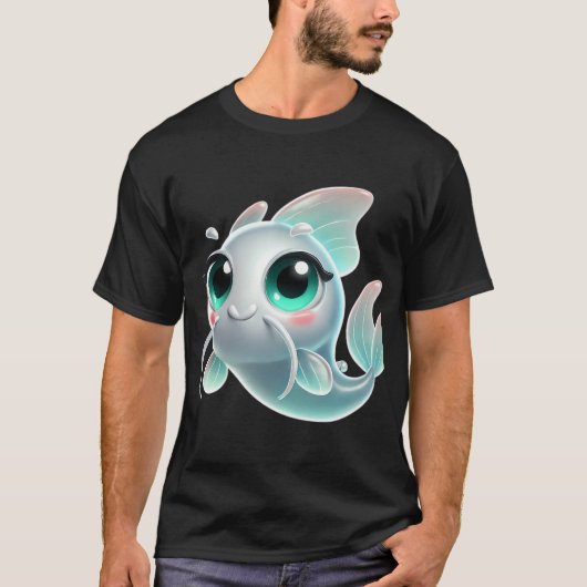 愛らしい幽霊ナマズ Tシャツ (正面)