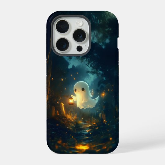 愛らしい幽霊ランタンハロウィーンiPhoneケース iPhoneケース (裏面)
