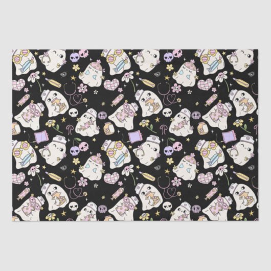 愛らしい幽霊漫画デザイン 薄葉紙 (正面)