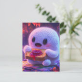 愛らしい幽霊食べのトーストとジャム ポストカード (スタンド正面)