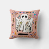 愛らしい幽霊&ハロウィーンキャンディオレンジハロウィーン クッション (裏面)