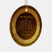 愛らしい弁護士の贈り物正義のはかりで測| セラミックオーナメント (右)