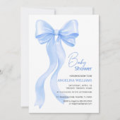 愛らしい弓のベビーシャワー招待状。 招待状 (正面)