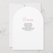 愛らしい弓のベビーシャワー招待状。 招待状 (裏面)