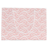 愛らしい弓パターンピンクホワイト抱き枕 ラージペーパーバッグ (裏面)