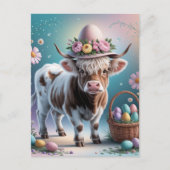 愛らしい復活祭のハイランド牛 ポストカード (正面)