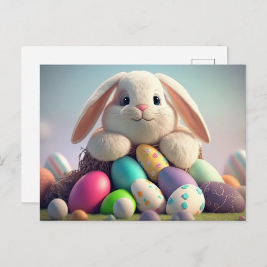 愛らしい復活祭はがき ポストカード (正面/裏面)