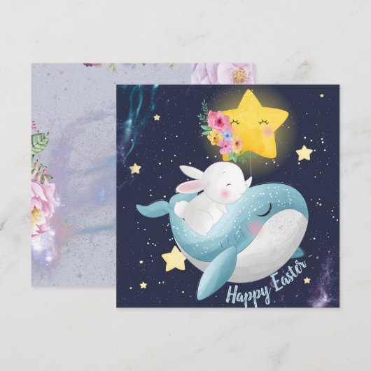 愛らしい復活祭 招待状 (正面/裏面)