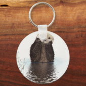 愛らしい微笑みを浮かべる湖 キーホルダー (正面)