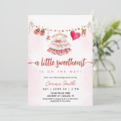 愛らしい恋人のバレンタインの赤ちゃんシャワー 招待状 (スタンド正面)