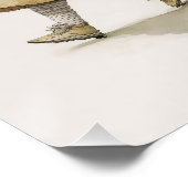 愛らしい恐竜と歩く女の子の壁アート ポスター (コーナー)