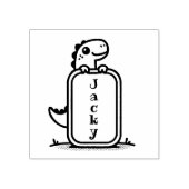 愛らしい恐竜のフレームスタンプ ラバースタンプ (インプリント)