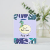 愛らしい恐竜のベビーシャワー サンキューカード (スタンド正面)