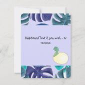 愛らしい恐竜のベビーシャワー サンキューカード (裏面)