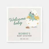 愛らしい恐竜の赤ちゃんシャワー歓迎ペーパーナプキン スタンダードカクテルナプキン (正面)