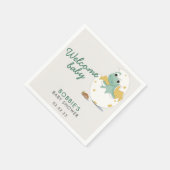 愛らしい恐竜の赤ちゃんシャワー歓迎ペーパーナプキン スタンダードカクテルナプキン (角)