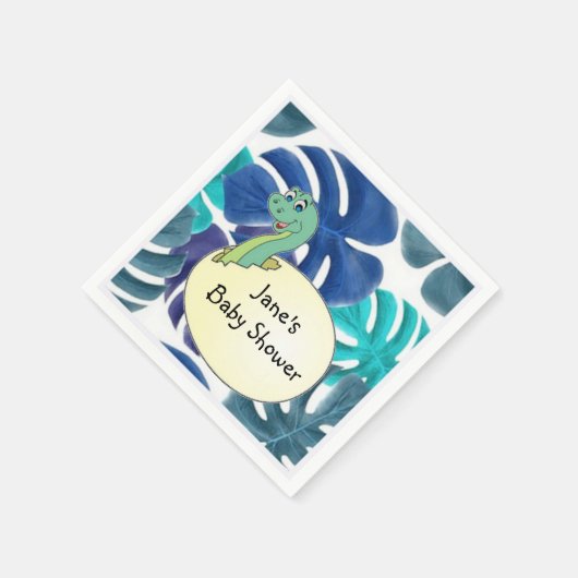 愛らしい恐竜の赤ちゃんシャワー スタンダードカクテルナプキン (角)