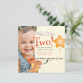 愛らしい恐竜をテーマにした誕生日の招待状 招待状 (スタンド正面)