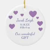 愛らしい恐竜ベビー初めてのクリスマス セラミックオーナメント (裏面)