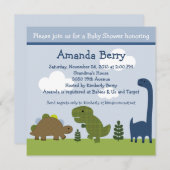 愛らしい恐竜/ディノベビーシャワー招待状 招待状 (正面/裏面)