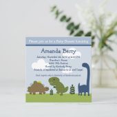 愛らしい恐竜/ディノベビーシャワー招待状 招待状 (スタンド正面)