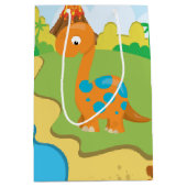 愛らしい恐竜 ミディアムペーパーバッグ (正面)