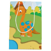 愛らしい恐竜 ミディアムペーパーバッグ (裏面)