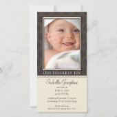 愛らしい愛のバンドル誕生のお知らせ：: taupe 案内状 (正面)