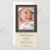 愛らしい愛のバンドル誕生のお知らせ:: taupe 案内状 (正面/裏面)