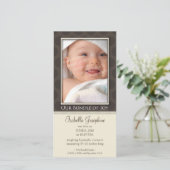 愛らしい愛のバンドル誕生のお知らせ:: taupe 案内状 (スタンド正面)