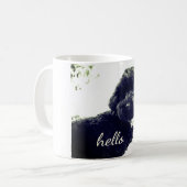 ©愛らしい愛の友/黒いプードルの子犬ハロー コーヒーマグカップ (正面左)