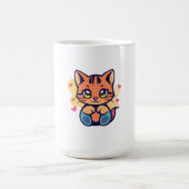 愛らしい愛の子猫 コーヒーマグカップ (中央)