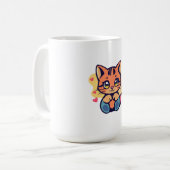 愛らしい愛の子猫 コーヒーマグカップ (正面左)