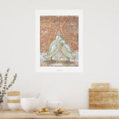 愛らしい愛の鳥の芸術を愛する完璧なカップルお洒落。 ポスター (キッチン)