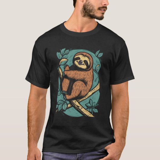 愛らしい愛らしいナマケモノ Tシャツ (正面)
