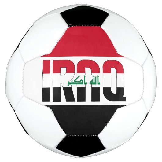 愛らしい愛国心を持つイラク国旗 サッカーボール (正面)