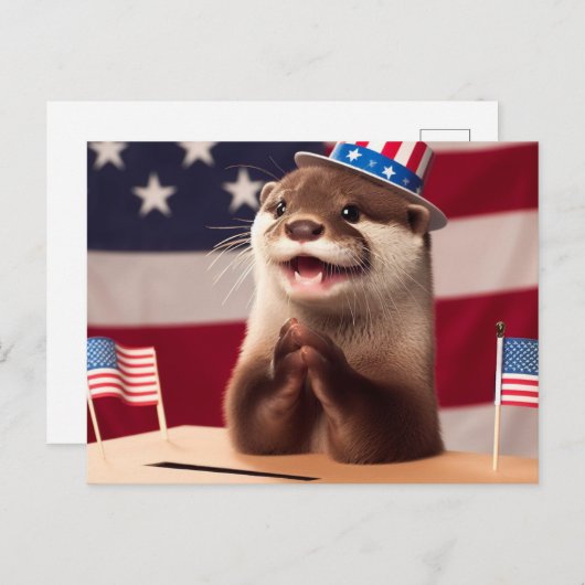 愛らしい愛国投票の投票箱 ポストカード (正面/裏面)