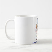 愛らしい愛国的な子犬7月の4日お祝い コーヒーマグカップ (左)