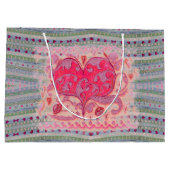愛らしい手で描いたハート ラージペーパーバッグ (裏面)