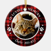 愛らしい手作りの猫ペット追悼カスタム写真 セラミックオーナメント (正面)