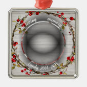 愛らしい手作りの猫ペット追悼カスタム写真 メタルオーナメント (正面)